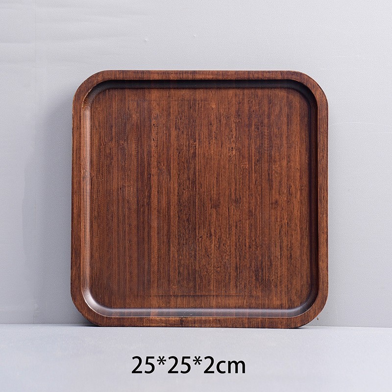 Plat carré couleur noyer, 25*25*2cm