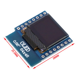 0,66-Zoll-OLED-Anzeigemodul für WEMOS D1 MINI ESP32-Modul Arduino AVR STM32 64x48 0,66 "LCD-Bildschirm IIC I2C OLED - Product Image 3