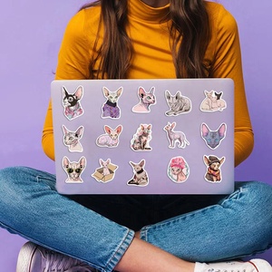 50pcs Paket Stiker Hewan Tahan Air PVC Kucing Sphynx untuk Anak-anak Laptop Koper Notebook Botol Gelas Sepeda Dekorasi - Product Image 6