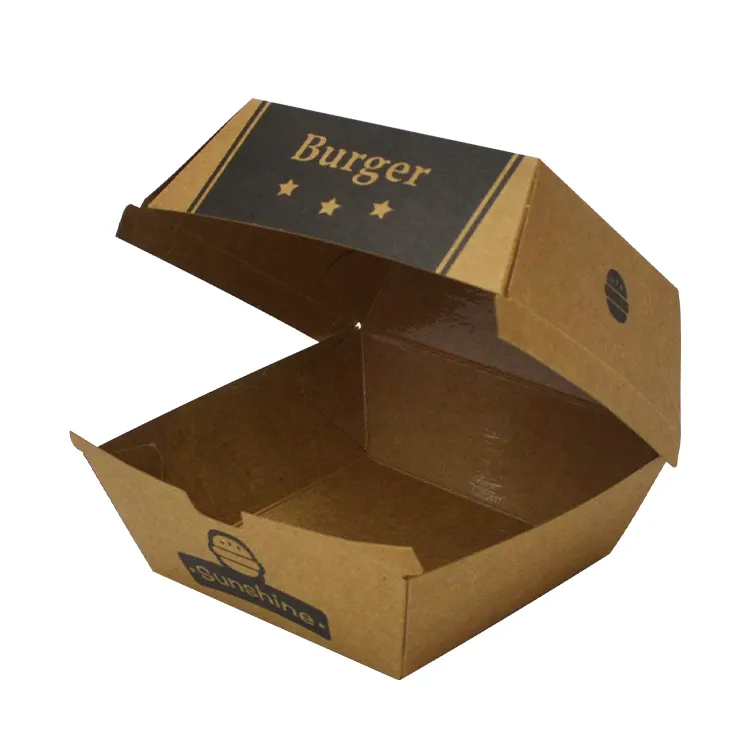 कार्ड शीट पैकेजिंग कस्टम लोगो रचनात्मक मुद्रित हॉट गुलाबी क्राफ्ट पेपर टेवे बर्गर और चिप्स बॉक्स बॉक्स