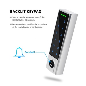 Waterproof Ip66 TUYA TTLOCK APP Smart Touch Keypad Password Standalone RFID <strong>Card</strong> Acess Control Reader with Door Bell