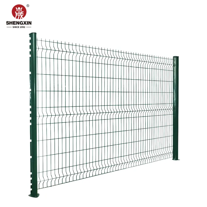 Panel pagar taman logam luar ruangan 3D, pagar jala kawat las melengkung