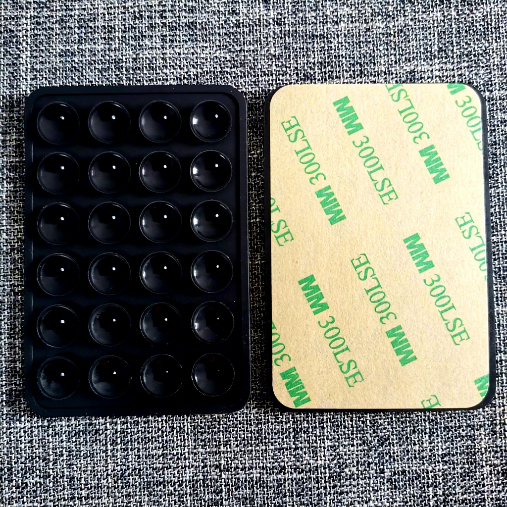 Black with adhesive-thickened 24-grain square suction cup