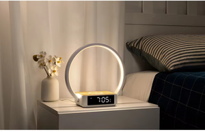 LED Wake up Light With Alarm Clock and Calendar Modern Bedside Snooze Function Wireless Charger 10W 12v Night <strong>Lamp</strong> - Product Image 6