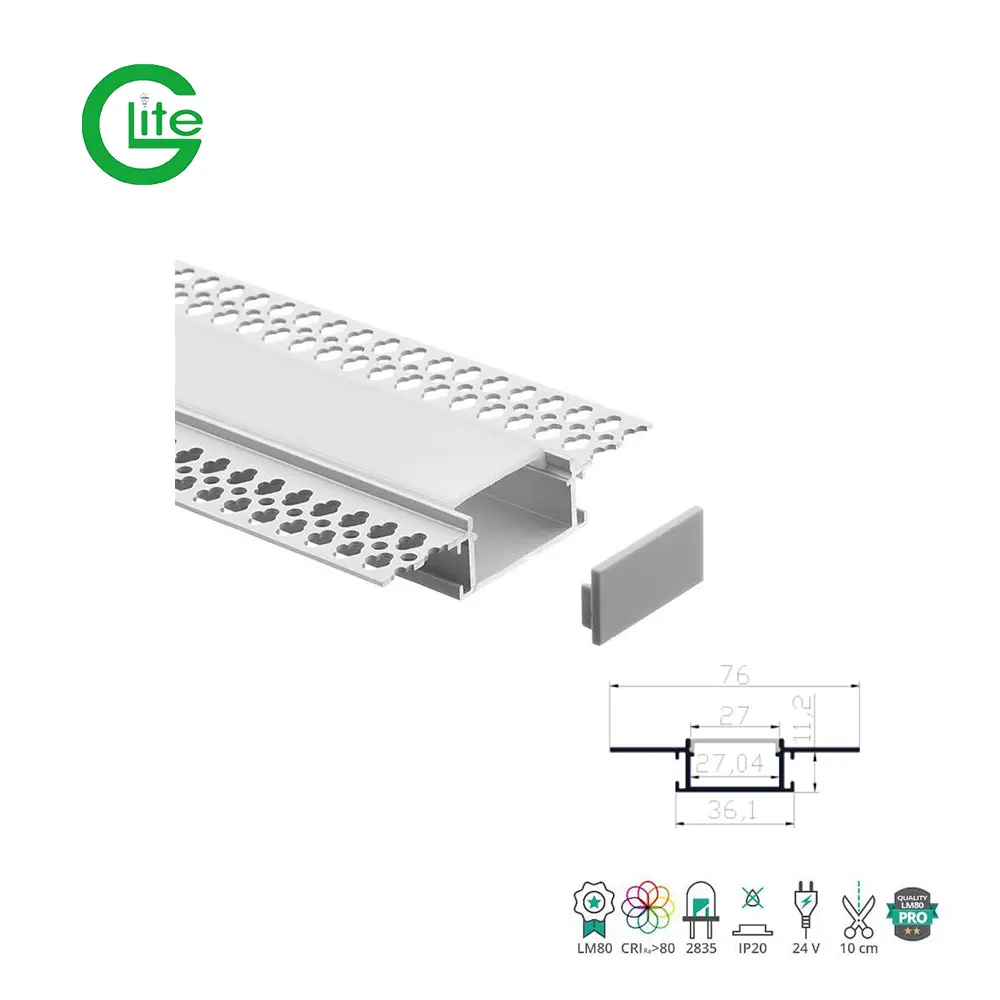 Luz lineal colgante de calidad, extrusión de aluminio, plástico decorado, perfil de Pvc a prueba de agua para tira Led, canal de aluminio de pared