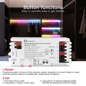 Gledopto-Controlador de tira LED direccionable con WiFi inteligente, módulo ESP32, control remoto de red LAN, controlador WLED, 1/2 - Product Image 5