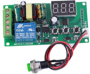 デジタルタイマーリレースイッチモジュール、時間遅延リレーコントローラーボードAC110V220V LCDディスプレイタイマースイッチトリガーモジュール