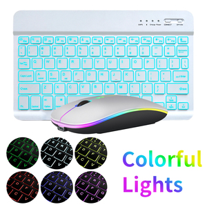BT recargable Mini inalámbrico RGB retroiluminado teclado y ratón Combo conectividad USB para Windows Laptop Tablet para uso del teléfono - Product Image 5