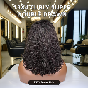 13x4 Roman xoăn sóng nước phía trước tóc giả siêu đôi vẽ 12A tóc con người Việt Nam mật độ 250% dài trong suốt Thụy Sĩ - Product Image 4