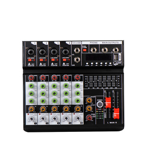 Voxfull MP6批发低价混音器更新6声道系列功能音频混音器控制台带<span class=keywords><strong>dj</strong></span>混音器