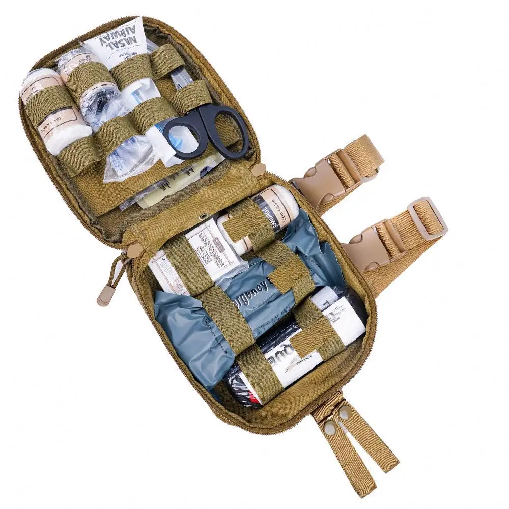 Venta al por mayor Rescue Tactical Trauma Kit de primeros auxilios IFAK bolsa de emergencia bolsa de pierna para primeros auxilios Kits de emergencia