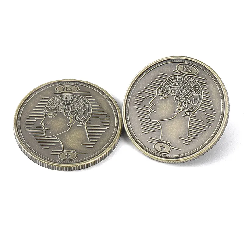Metal Gold Diseña tu logotipo Moneda SÍ o NO Decisión Monedas para tomar decisiones Moneda de recuerdo