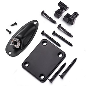 Juego de accesorios para guitarra-Placa de enchufe de entrada de guitarra cargada estilo barco y placa de cuello de guitarra y retenedor de guías de cuerda de rodillo - Product Image 1