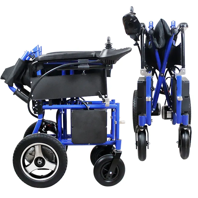 यूनिवर्सल लंबी दूरी की एडजस्टेबल रोगी आउटडोर जॉयस्टिक नियंत्रक एल्यूमिनियम मिश्र धातु पेडल हाई स्पीड इलेक्ट्रिक व्हील कुर्सियाँ