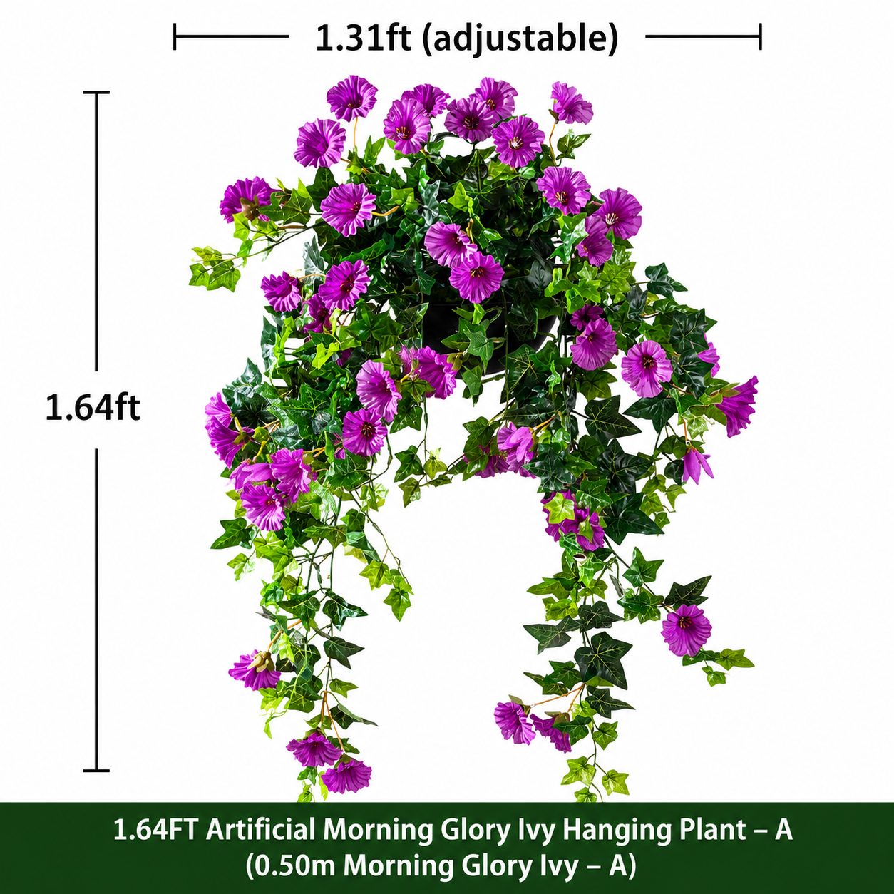 Planta colgante de hiedra artificial Morning Glory de 1,64 pies