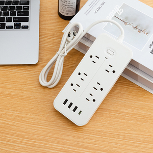 สายไฟ6เต้าเสียบพร้อมพอร์ต3USB และช่องต่อสายเคเบิลชนิด C แบบแถวสวิตช์และซ็อกเก็ตอุปกรณ์ไฟฟ้า - Product Image 3