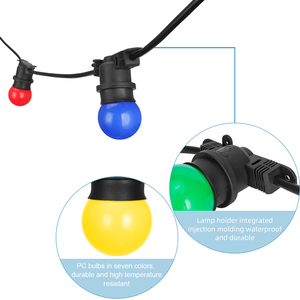 LED-Lichterketten RGB Multifunktions 18 Stück Wasserdichte Glühbirne Garten landschafts beleuchtung Außen lichterkette LED - Product Image 3