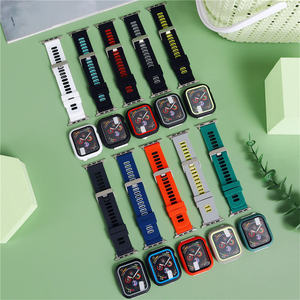 2 in1新しいデザインのデュアルカラーメタル接続スポーツウォッチバンドとApple WatchTodosシリーズ用プロテクター - Product Image 2