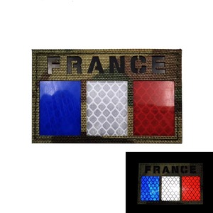 OEM France IR cờ các bản vá lỗi đặt hàng số lượng lớn giá bán buôn Tactical phù hiệu hồng ngoại móc vòng lặp ủng hộ cung cấp - Product Image 4