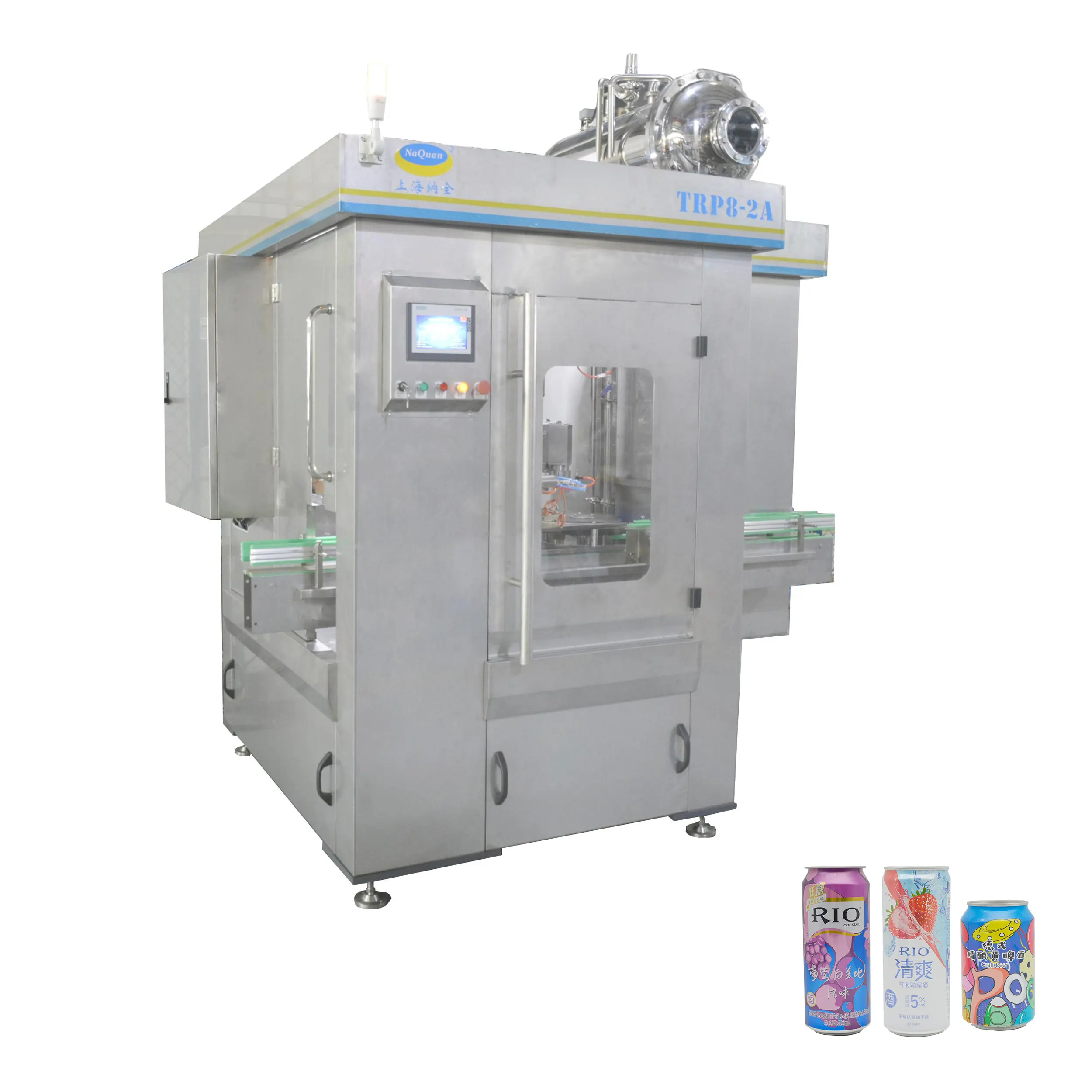 Máquina automática de enxágue de garrafas de cerveja, sistema de enxágue de CO2 e tampa de enchimento 2 em 1