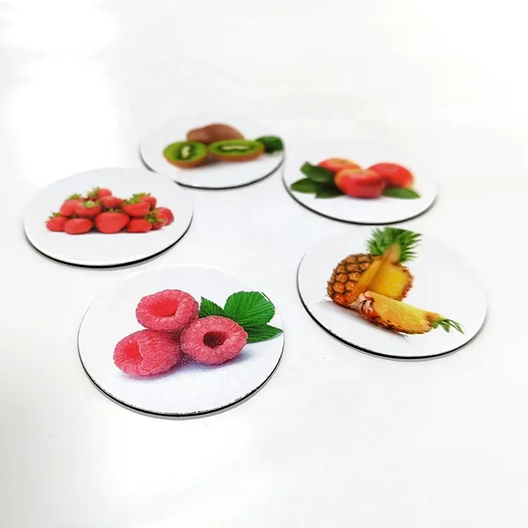 Home Decor Geschenken Papier Koelkast Magneten Te Koop Ronde Vorm 4Cm Fruit Ontwerpen