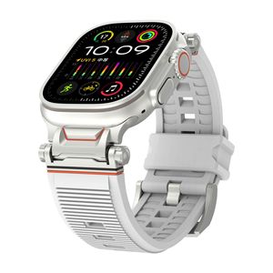 Apple için izle Ultra 2 spor silikon Apple saat bandı kayış Mecha şerit Metal kafa silikon kayış - Product Image 5