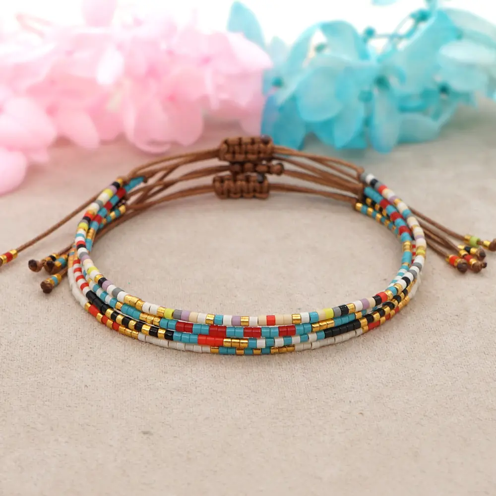 Dropshipping Wholesale Bohemian Thin Beaded Bracelet Hand Weave Simple Miyuki Beads Pulseras Bracelet Armband for Women Jewelry