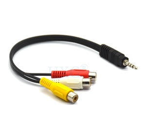 <strong>3.5mm</strong> Mini Aux Male Stereo <strong>to</strong> 3 <strong>RCA</strong> Female Audio Video AV Adapter Cable for High-Performance Video and Audio Playback