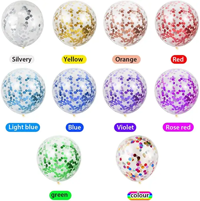 Party Supplies Bobo Confetti Balloon Round Shape 12/18/36Inch Confetti Party Led Pvc Valentine Balloons Light With Sticks