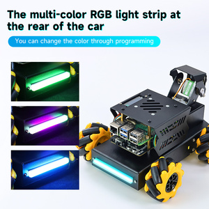 Çok yönlü Raspbot V2 AI görüş Robot araba ahududu Pi 5 için Mecanum tekerlekler 2DOF PTZ Python programlama ile donatılmış