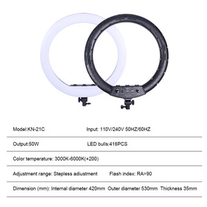 21 אינץ 53cm <span class=keywords><strong>LED</strong></span> טבעת Light3000-6000K Dimmable וידאו סטודיו צילום תאורה עם טלפון מחזיק עבור לחיות זרם Vlog