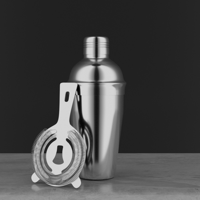 Set da 2 pezzi: filtro per ghiaccio con tazza in acciaio pieno da 550 ml