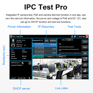 5,4 pulgadas IPC Cctv Tester Pro 8MP AHD Monitor Tester CVI TVI SDI CVBS IP Cámara Prueba RJ45 Cable TDR Tester - Product Image 4