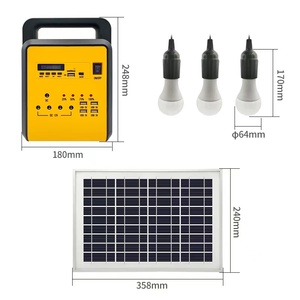 3PCS发光二极管灯泡/5w迷你便携式太阳能家庭照明系统太阳能套件带调频收音机的户外和家庭发光二极管太阳能灯 - Product Image 4