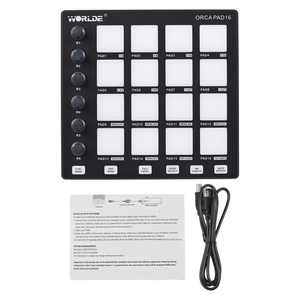 Controlador MIDI WORLDE 6 perillas asignables Nota Repetir botones de nivel completo Software de producción MIDI Controller Pad - Product Image 2