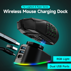 罗技G502 G703 G903罗技GPW G Pro X英雄Razer Naga Pro Viper RGB磁性坞鼠标充电坞 - Product Image 2