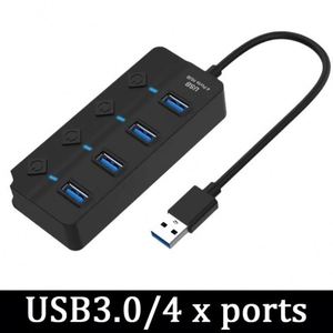 USB-концентратор 3,0 7 портов, высокоскоростной 5 Гбит/с, разветвитель, современный стиль, многоразовый адаптер питания с переключателем, длинный кабель, многорасширитель