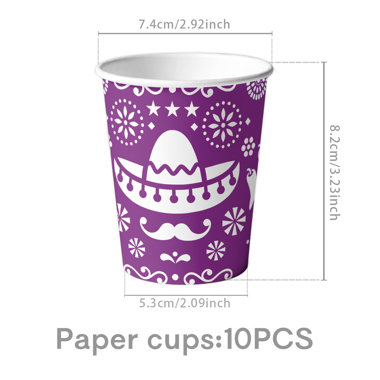 Gobelets en papier violet-10pcs