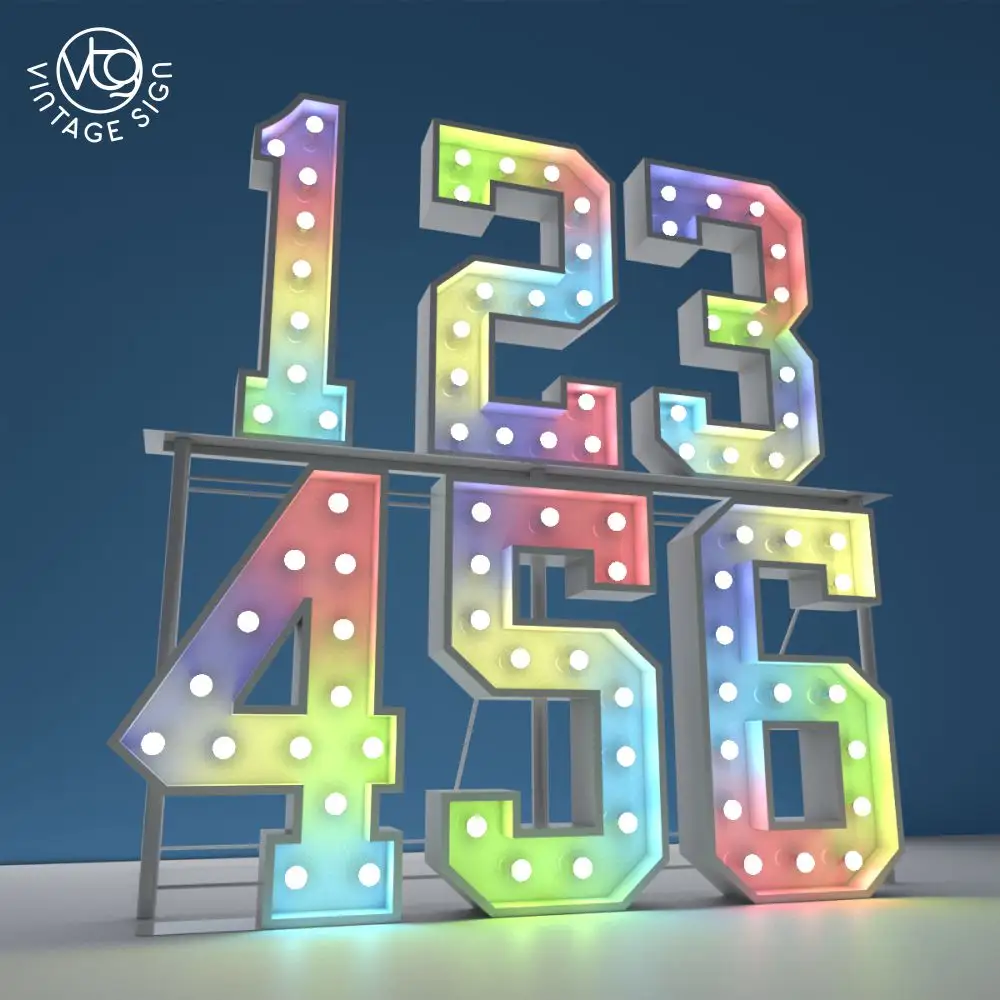 Bombilla Led a todo Color para iluminación 3D, marquesina iluminada de pie con letras, marquesina personalizada