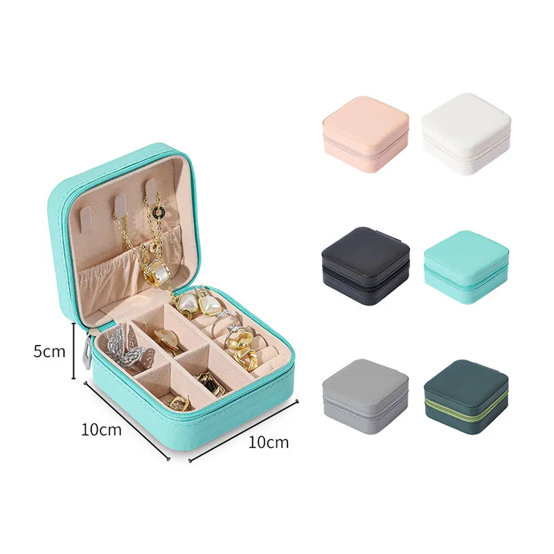 Portable Earrings Box Organizer Jewelry Storage Case Display PU Leather Small Travel Jewelry Boxes