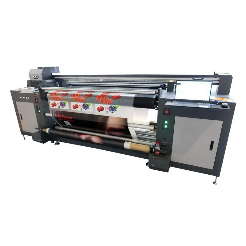 Audley 1.85m larghezza I3200 direttamente su macchine da stampa tessili rotolo uv ibrido per arrotolare stampante a base piatta per borsa in tessuto non tessuto