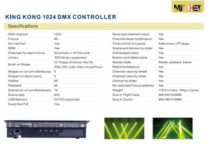 ตัวควบคุมช่อง 1024 พร้อม Dmx 512 สัญญาณตัวควบคุม Dmx รองรับ RDM Artnet R20 ห้องสมุดอุปกรณ์แสงเวทีคอนโซล Dj - Product Image 4