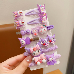 חם מוכר sanried המשפחה מצוירת אוזניות סט קטן ילדה bangs שבור שיער סיכות bb קליפים \ סירטוני שיער