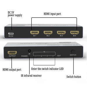 OEM Factory 8K @ 60Hz HDMI 2,1 Switch 4x1 4K @ 120Hz Ultra HD Switch 4 fuentes a 1 PANTALLA 4 en 1 salida HDMI Switch Control remoto - Product Image 4