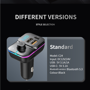 車のサポートのためのc充電器を備えた高品質のmp3usb USBディスク/tfカードプレイtype-c & usb-a & usb-b3in1急速充電器 - Product Image 3