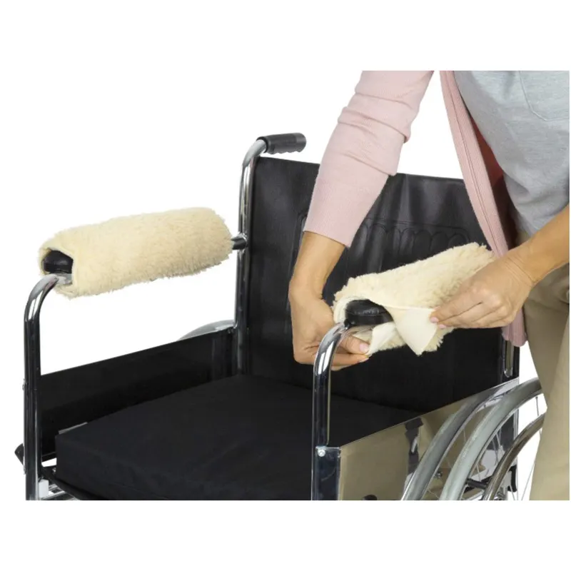 ソフトサポートクッションアクセサリー車椅子アームレストカバーオフィス & トランスポートチェアフォームシープスキンパッド