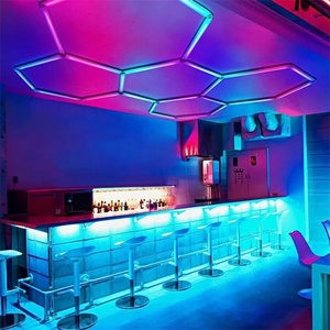 Luce esagonale con griglia a soffitto con dettagli rgb Garage esagrid luce esagonale lampada da soffitto per Bar da palestra - Product Image 3