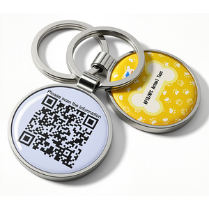 แท็ก RFID ตั้งโปรแกรมได้รหัส QR กลม13.56MHz ติดตามสัตว์เลี้ยงปลอกคอสุนัข NFC อีพ็อกซี่/ป้ายโลหะ RFID ID บรรจุภัณฑ์ที่ปรับแต่งได้ - Product Image 3