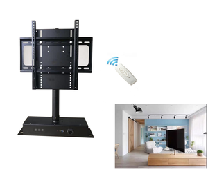 電動リモート木製テレビキャビネットパーティションデザイン360度回転LCDTVスタンド金属卓上TVブラケットマウント - Product Image 3