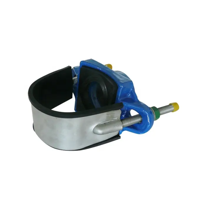 Braçadeira de cabeça de ferro duplo, braçadeira com banda de aço inoxidável para tubo de pvc/tubo pe/tubo ac